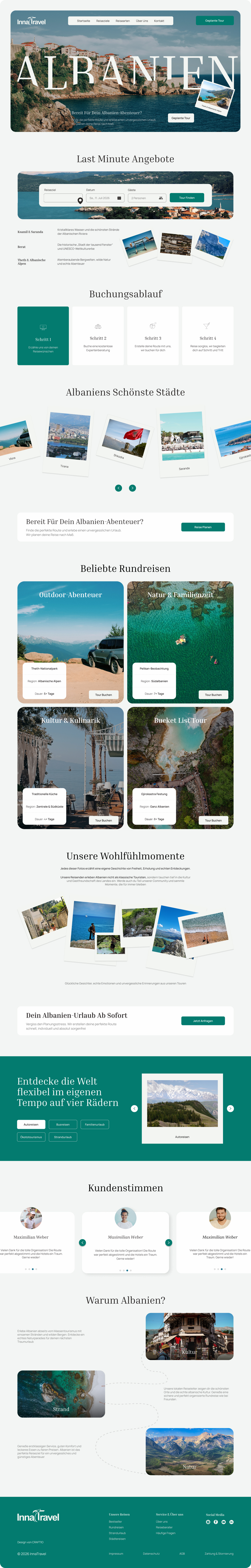 Finales Design der Reise-Website InnaTravel